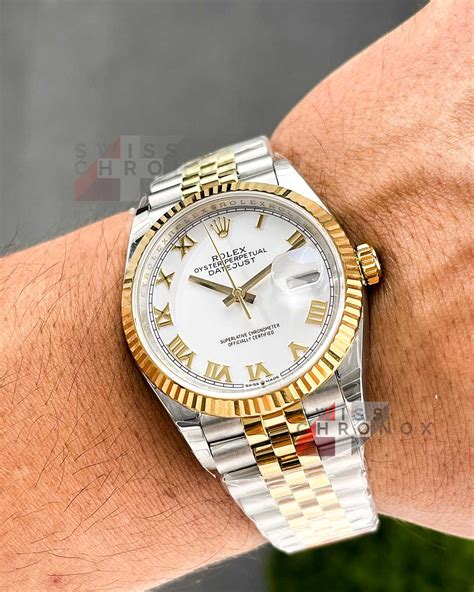 rolex datejust 36 two tone price|rolex datejust 36mm on wrist.